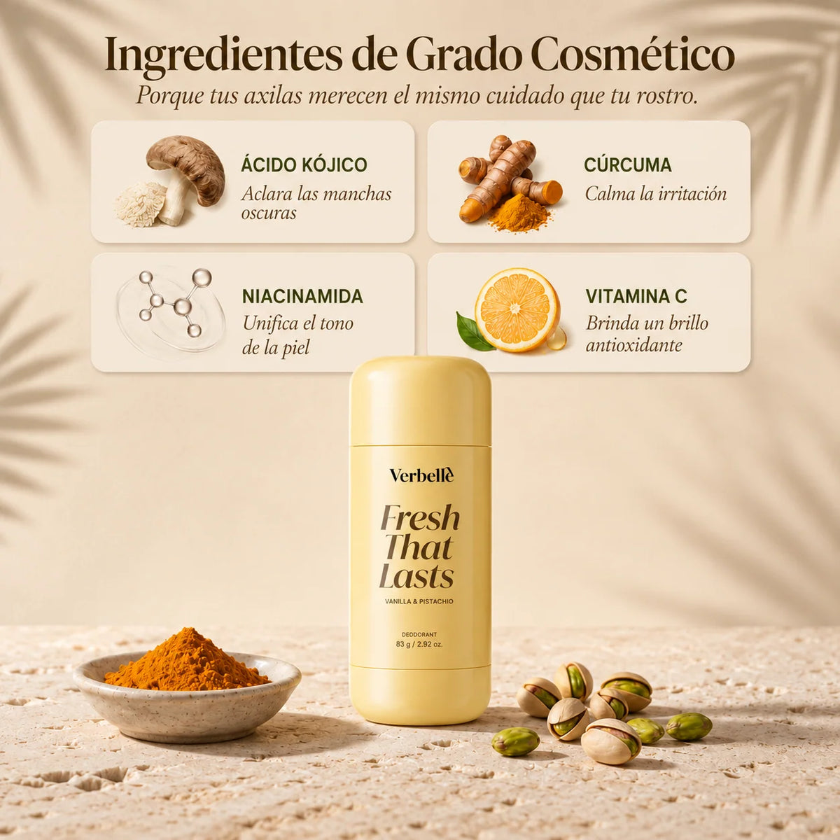Desodorante con Ácido Kójico y Cúrcuma